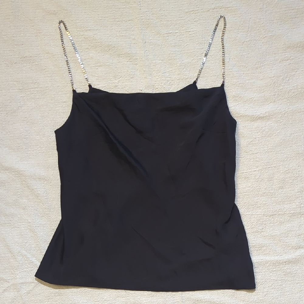 Sparkly-Strapped Black Top